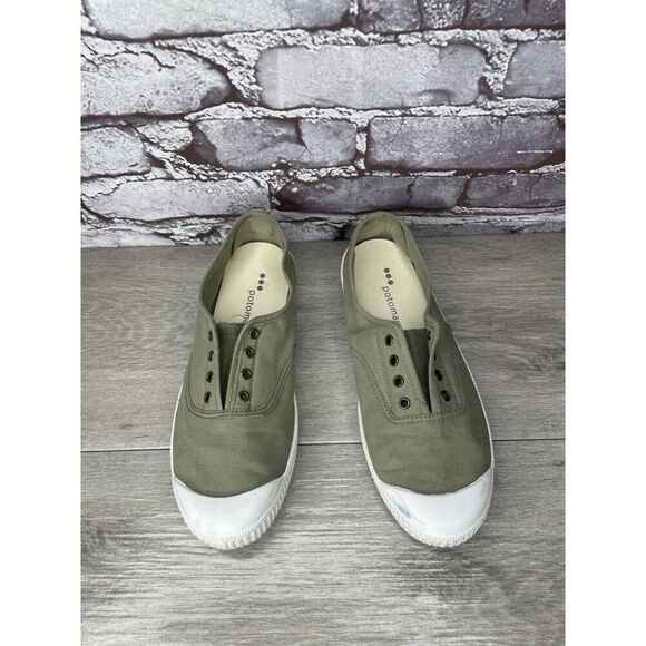 Potoma Green Canvas Fabric Slip On Casual Sneakers Shoes Women’s Sz 39EU/8.5M US - Picture 11 of 16